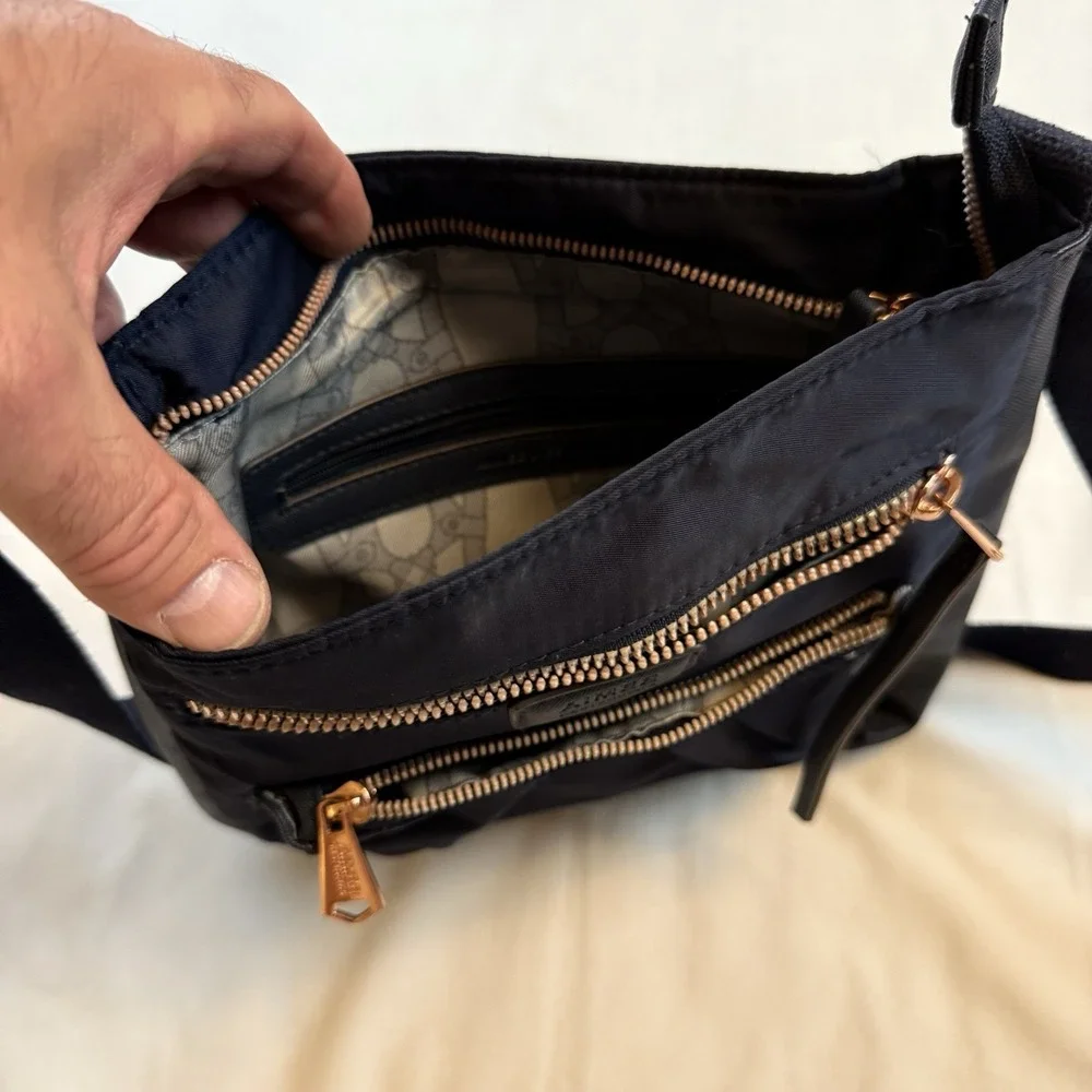 Aimee Kestenberg Women's Messenger Bag Dark Blue‎ Nylon Crossbody Bag EUC